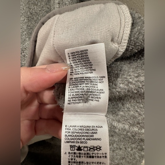 The North Face Heathered Gray Crescent Sunshine Fleece Sweatshirt Hoodie - Picture 7 of 8